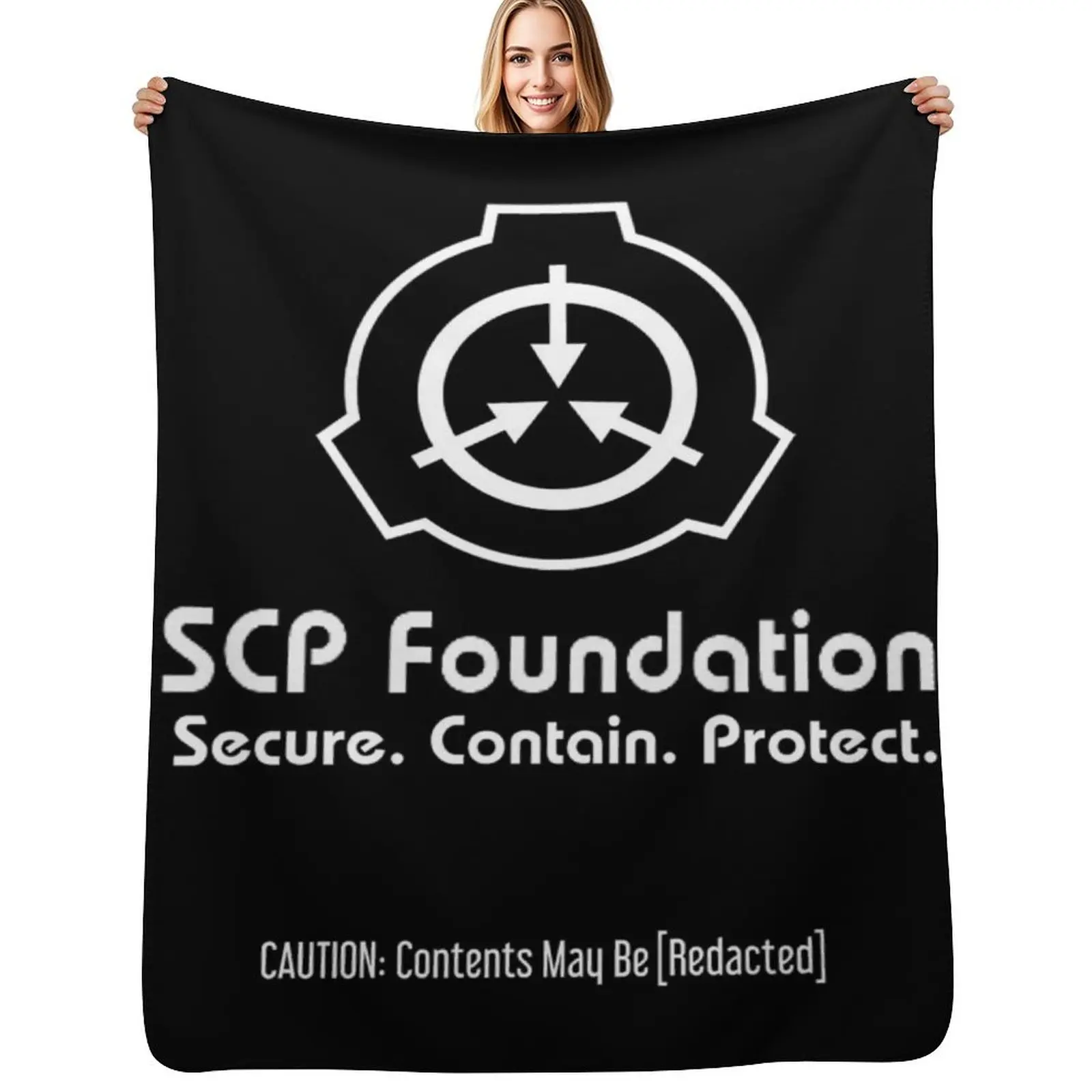 

SCP Foundation: Contents May Be [Redacted] (Black) Throw Blanket Long Lasting Soft Plush Blanket for Daily Use