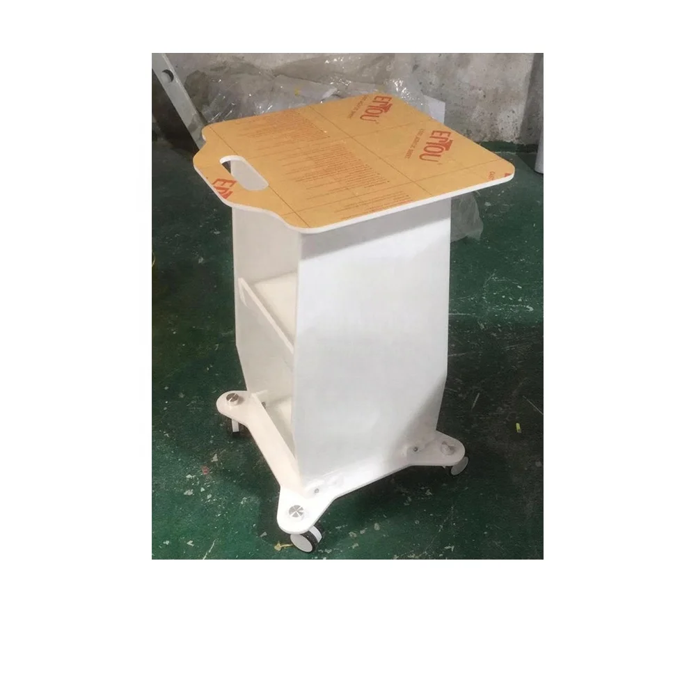 

White Black Rolling Cart Tray Mobile Storage Cart with Wheels for Beauty Salon Instrument