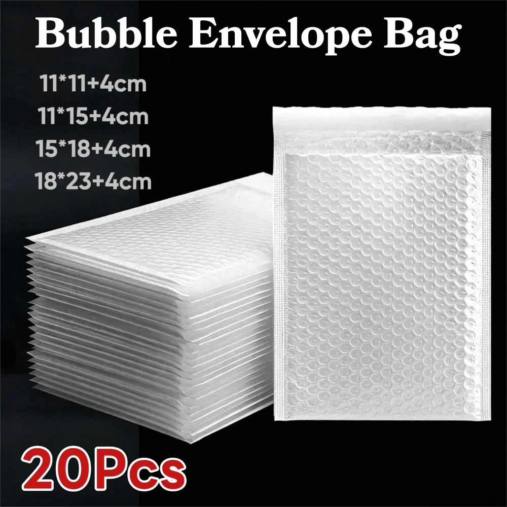 20Pcs New Soft Foam Envelope Bags Waterproof Self Sealing Bubble Mailers Bubble Padding Bubble Mailing Bag Shipping Packaging