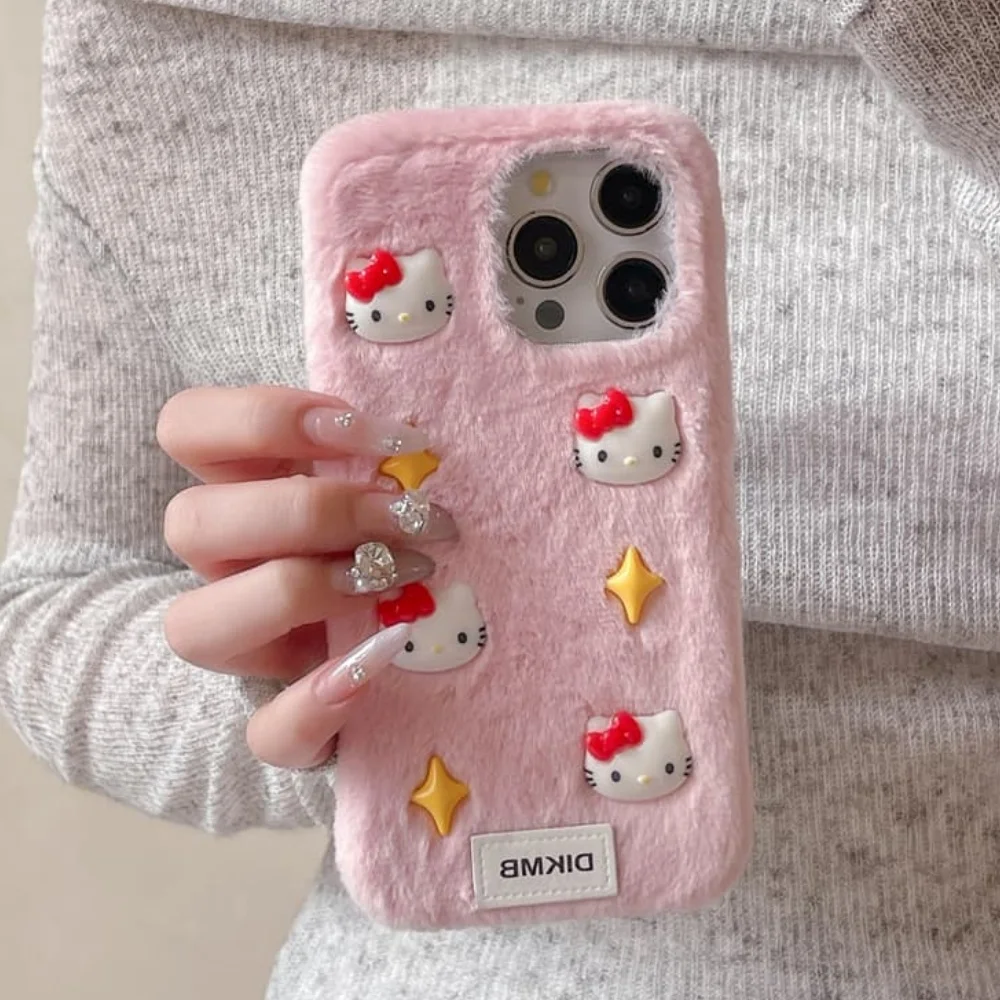 لطيف الوردي أرنب ريشة أربعة نجوم كيتي سانريو الهاتف لينة الحال بالنسبة آيفون 13 14 15 16 17 برو ماكس Kawaii لينة الغطاء الواقي #3