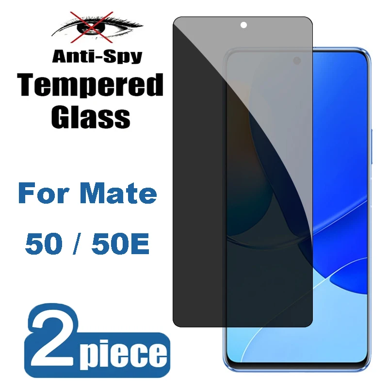 

2Pcs High Auminum Anti-Spy Tempered Glass For Huawei Mate 50 Privacy Screen Protectors For Huawei Mate 50E Glass Films