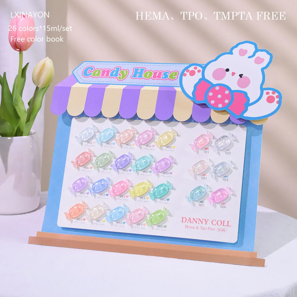 HEMA TPO FREE Cady Gel Nail Polish Set Macaron Nail UV Gel Varnish Soak Off Gelpolish LED Gel Varnish Nail Art Lacque Prime 15ml