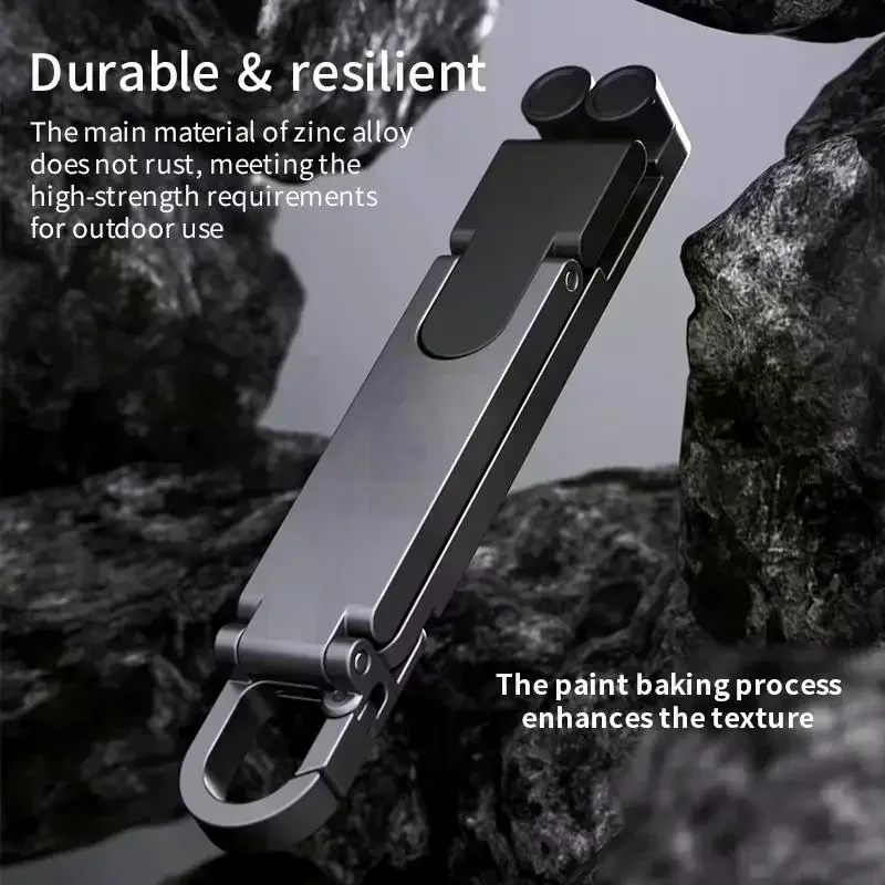 Aviation Aluminum Alloy Portable Mini Keychain Phone Stand For Travel Daily Watching Video