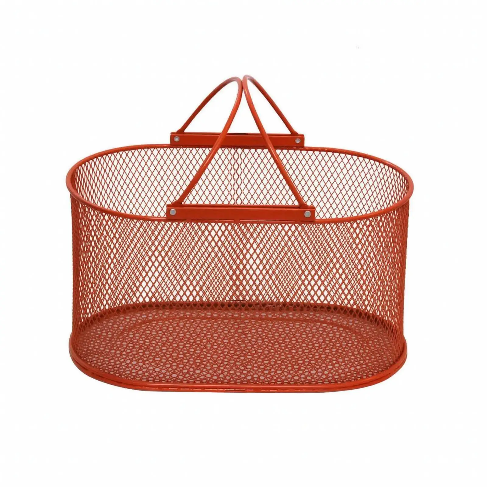 Sturdy Wrought Iron Basket for Bathroom Toiletries Storage with Arch Handle for Easy Carrying