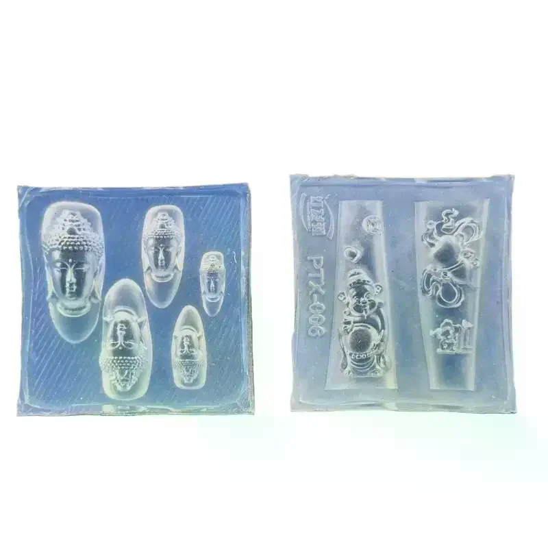 Moule acrylique 3D tête de bouddha dieu de la richesse, décoration Nail Art, modèle de manucure en Silicone pour breloque des ongles, DIY bricolage