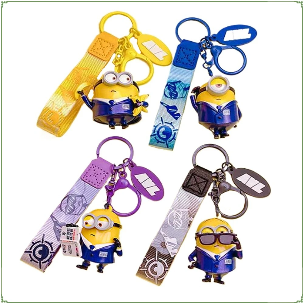 

Hot Sales Genuine Cartoon Minions Keychain Motorcycle Pendant Key Chains Schoolbag Keyrings Accessories Exquisite Gifts for Kids