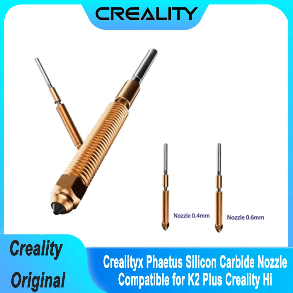 

Original Creality x Phaetus Upgraded Nozzle Silicon Carbide Nozzle 0.4mm Nozzle 0.6mm for K2Plus for Creality Hi