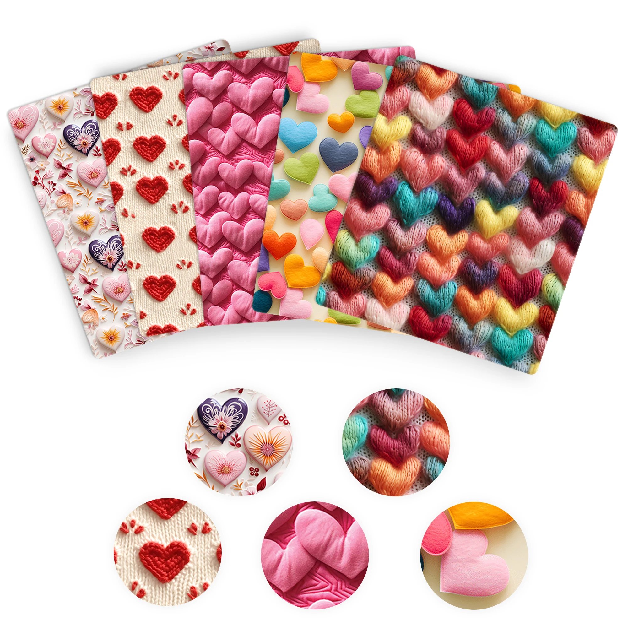 50*145cm 3D Style Series Heart Patchwork Polyester Cotton Fabric Tissue Sewing Quilting Fabrics Needlework Material DIY Handmade