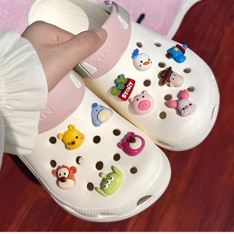 11PCS/set Cartoon Tory Story Hole Shoe Charms Decoration Shoe Buckle Buzz Woody Winnie the Pooh DIY Shoes Flower Accessories image 5