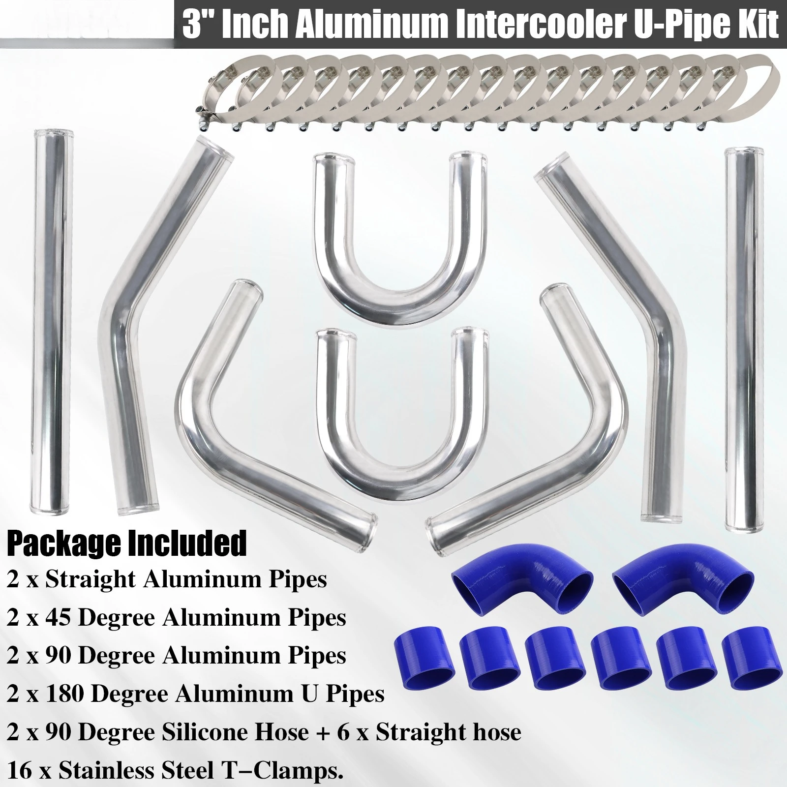 Kit de tuyaux de turbocompress - Intercooler Piping Kit Aluminum 2.5 Inch avis et prix