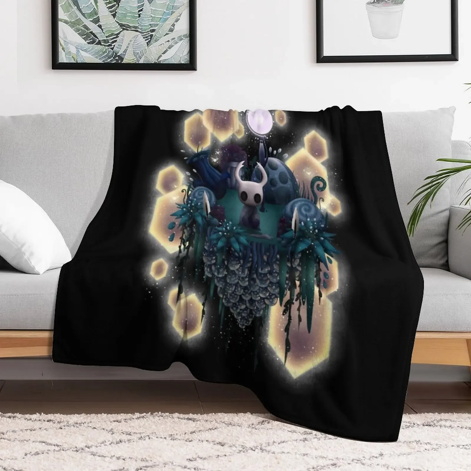 Hollow Knight Island Throw Blanket Cozy Napping Blanket Gift for Mom Dad