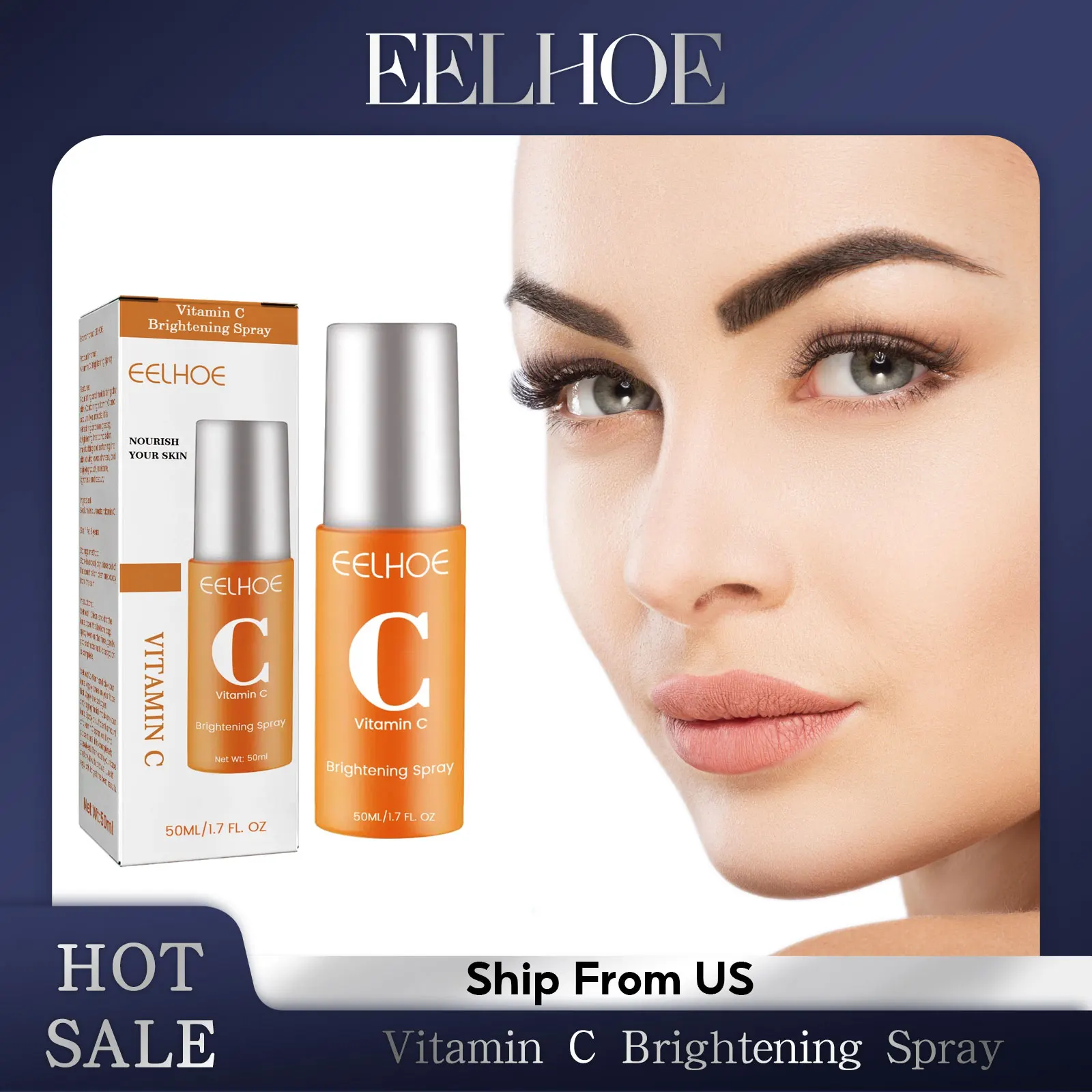 Vitamin C Brightening Face Spray Face Toner Moisturizing Face Care Spray Acne Treatment Anti-Aging Anti-Winkle Refreshing Spray