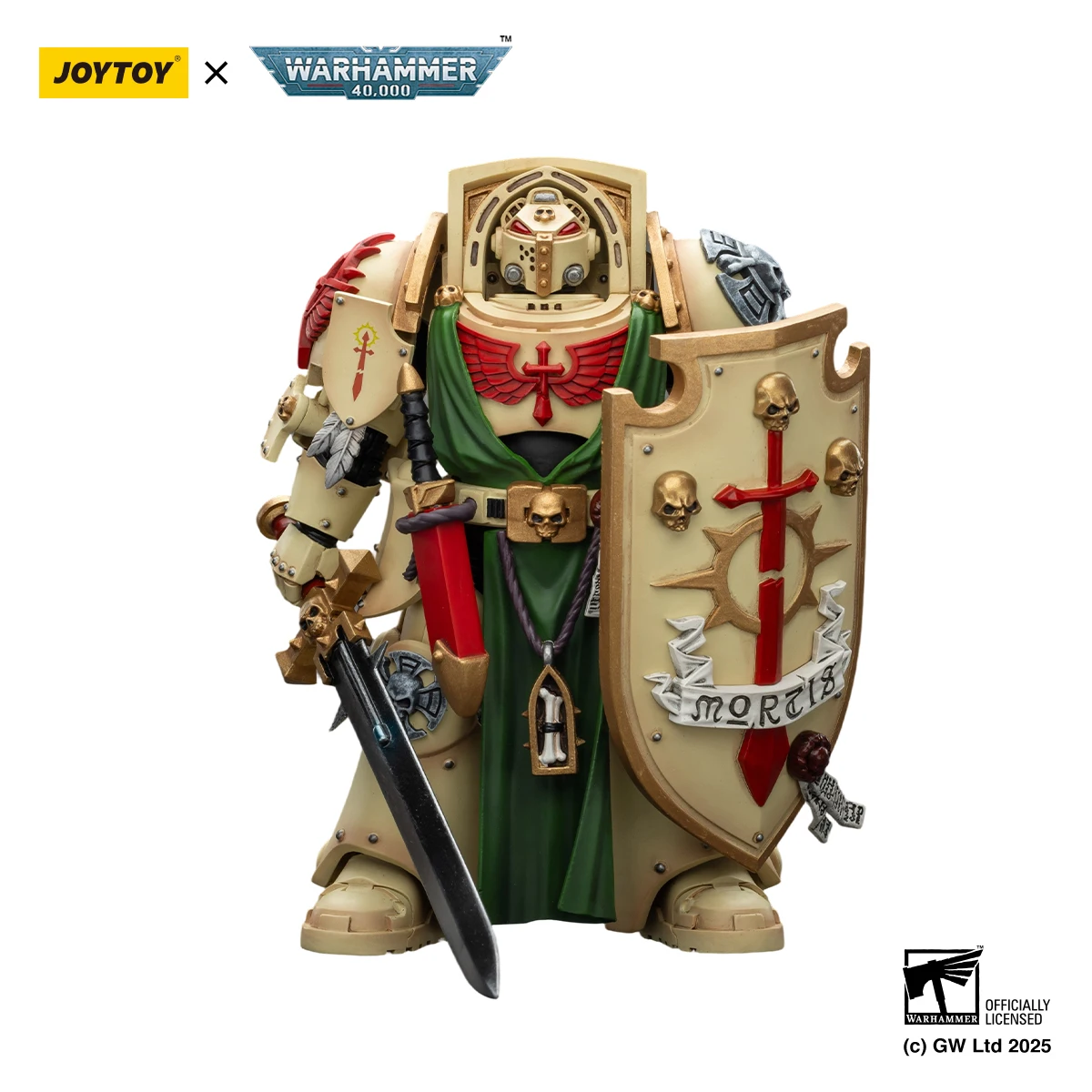 

Фигурка JOYTOY Warhammer 40K 1/18 Dark Angels Deathwing Knight 3 с мечом Power Sword и щитом Storm Shield