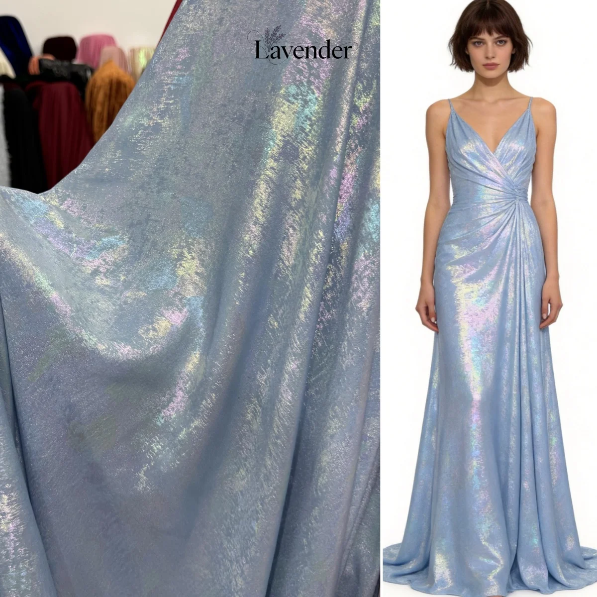 

Pink Blue Shiny Gold Foil Fabric Glitter Designer Material for Performance Costumes Evening Dresses DIY Wedding Decor