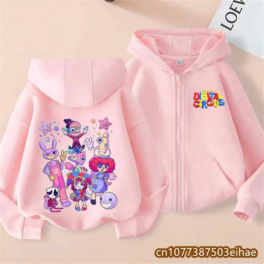 Kids Birthday Gift Magical Number Circus Cartoon Pullover Hooded Jacket Spring Autumn Soft Loose Boys Girls Outer Clothing