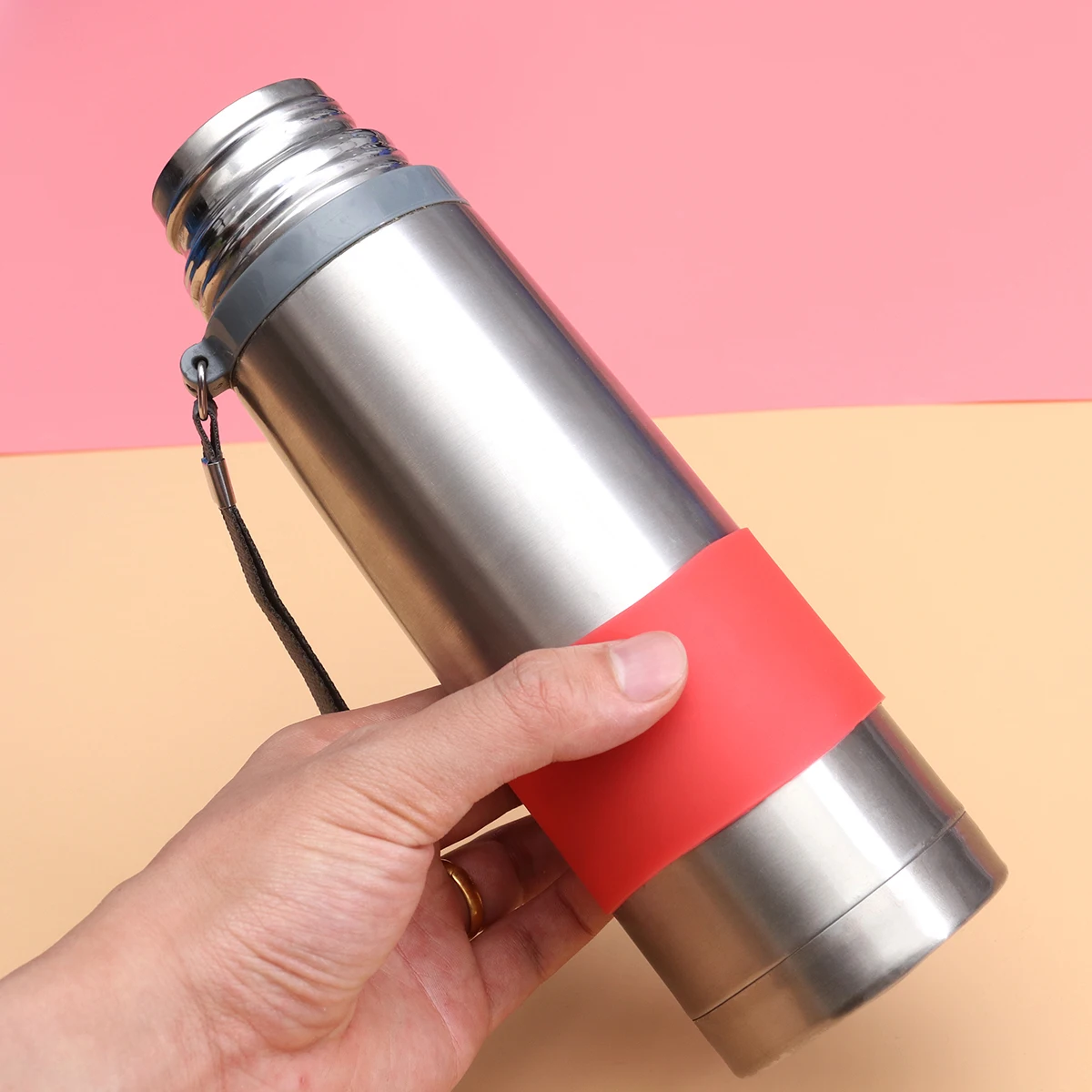 

Silicone Glass Cover Anti-slip Heat Resistant Grey Sleeve for Insulated Mug Bottle Protective Case Non-slip Grip Kitchen Barware