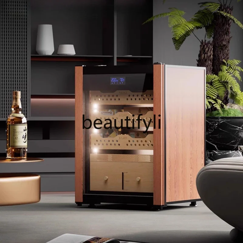 Hot sales Constant Temperature Cigar Humidor Cabinet Cedar Wood Refrigerated Humidifier Cigar Cabinet Constant Temperature and H