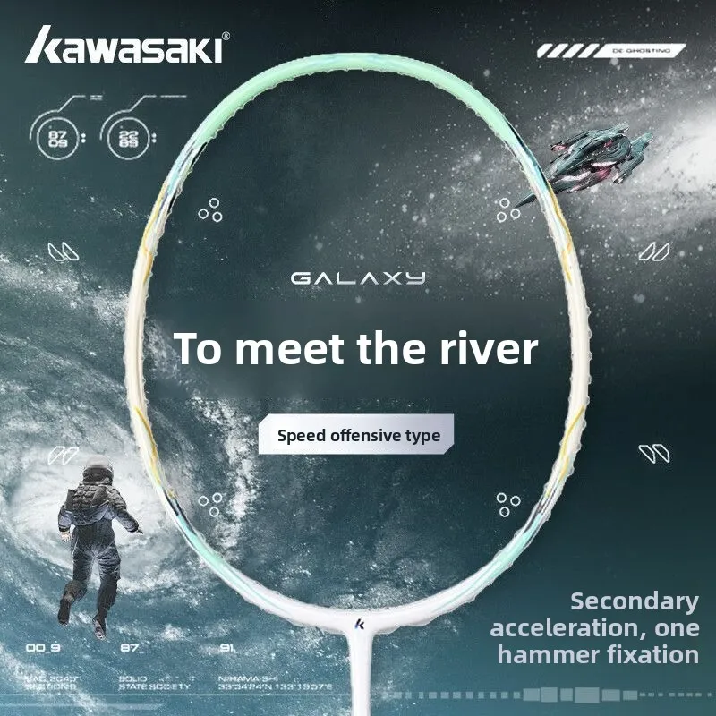 KAWASAKI Raquette de badminton Foresight Galaxy Full Carbon Speed Attack Raquette unique avancée