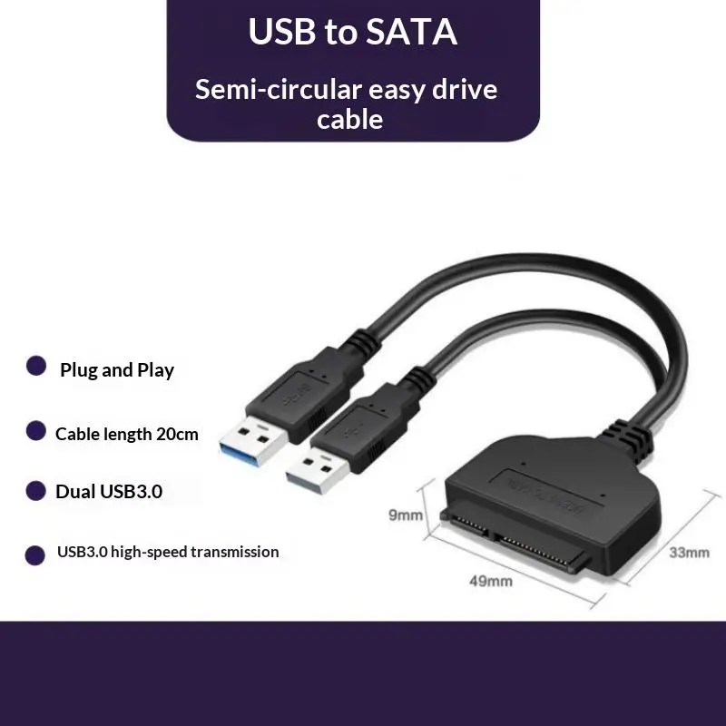 1pcs Sata To USB 3.0/2.0 Hard Driver Adapter Support 2.5 Inches External SSD HDD Hard Drive 22 Pin Sata III Cable Sata USB Cable