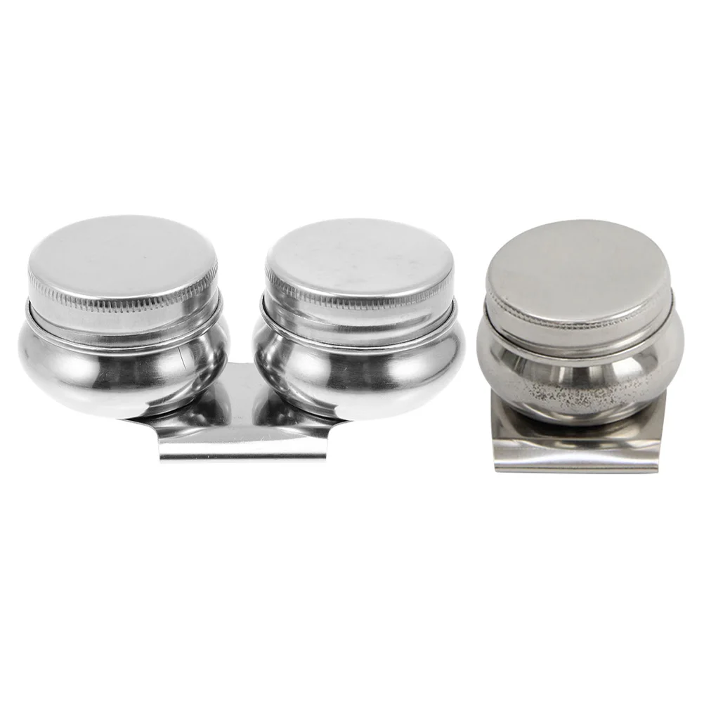 2 Pcs Color Stainless Steel Paint Palette Cup Container Cups Small Tray Oil Painting Supplies Watercolor