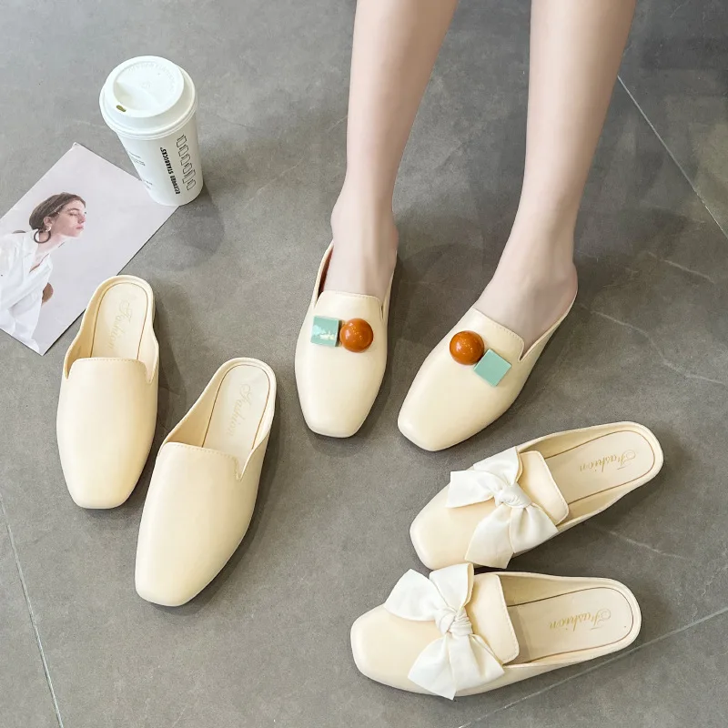 

Women's Sandals New Arrivals Bowknot Sandals Flat Shoes Casual Closed Toe Slippers Flat Shoes Women