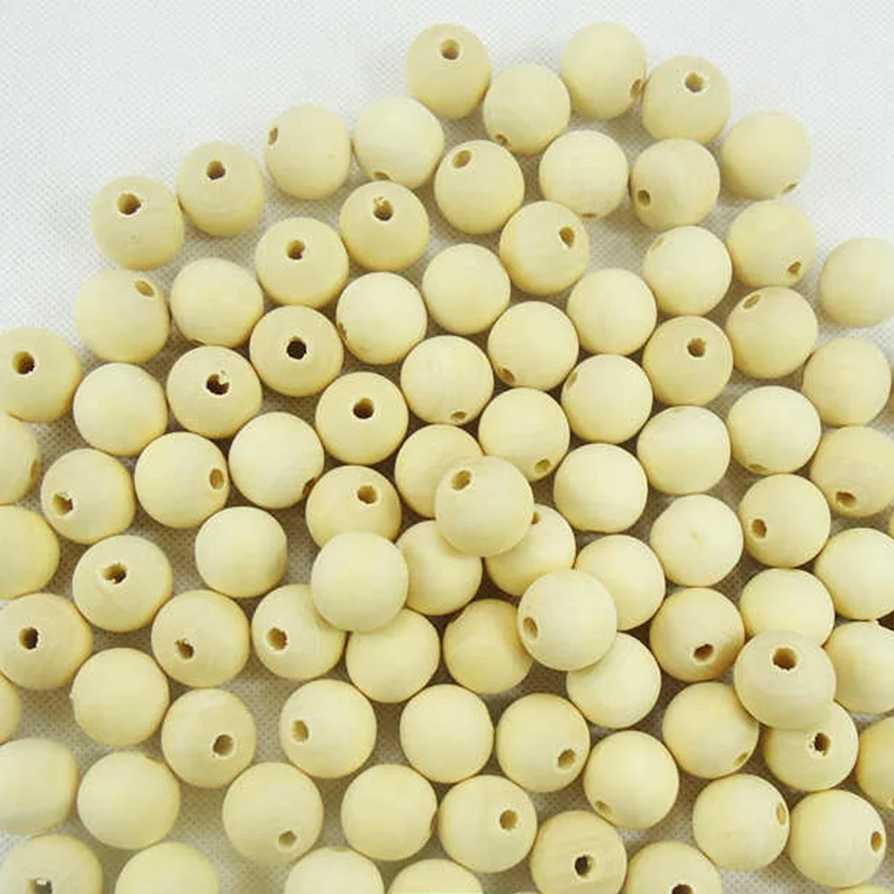 With Hole Wooden Balls Diameter 4/6/8/10/14/20/25/30/35/40/50/60mm Natural Solid Wood Beads Round DIY For Making Handmade