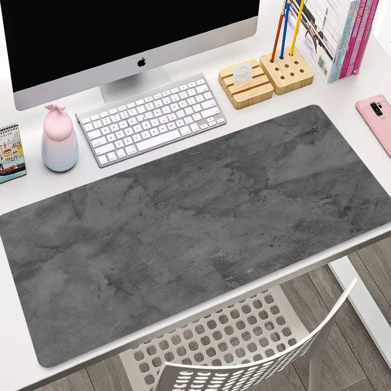 XXL Mouse Pad 900x400 Gray Maouspad Computer Mats Large Mousepad Marble Keyboards Accessories Offices PC Setup Deskmat Gaming