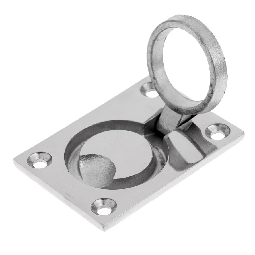 Andymarine Stainless Steel Boat Recessed Hatch Square Flush Llift Ring Handle Marine Locker Flush Lift Ring Pull Deck Hatch Boat