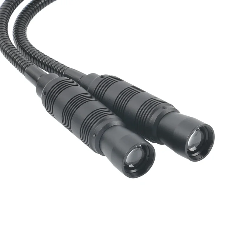 듀얼 구즈넥 스포트라이트 조절식 조명기 소스 LED 조명, 스테레오 현미경 카메라 PCB 수리 납땜용, 20W, 6000K