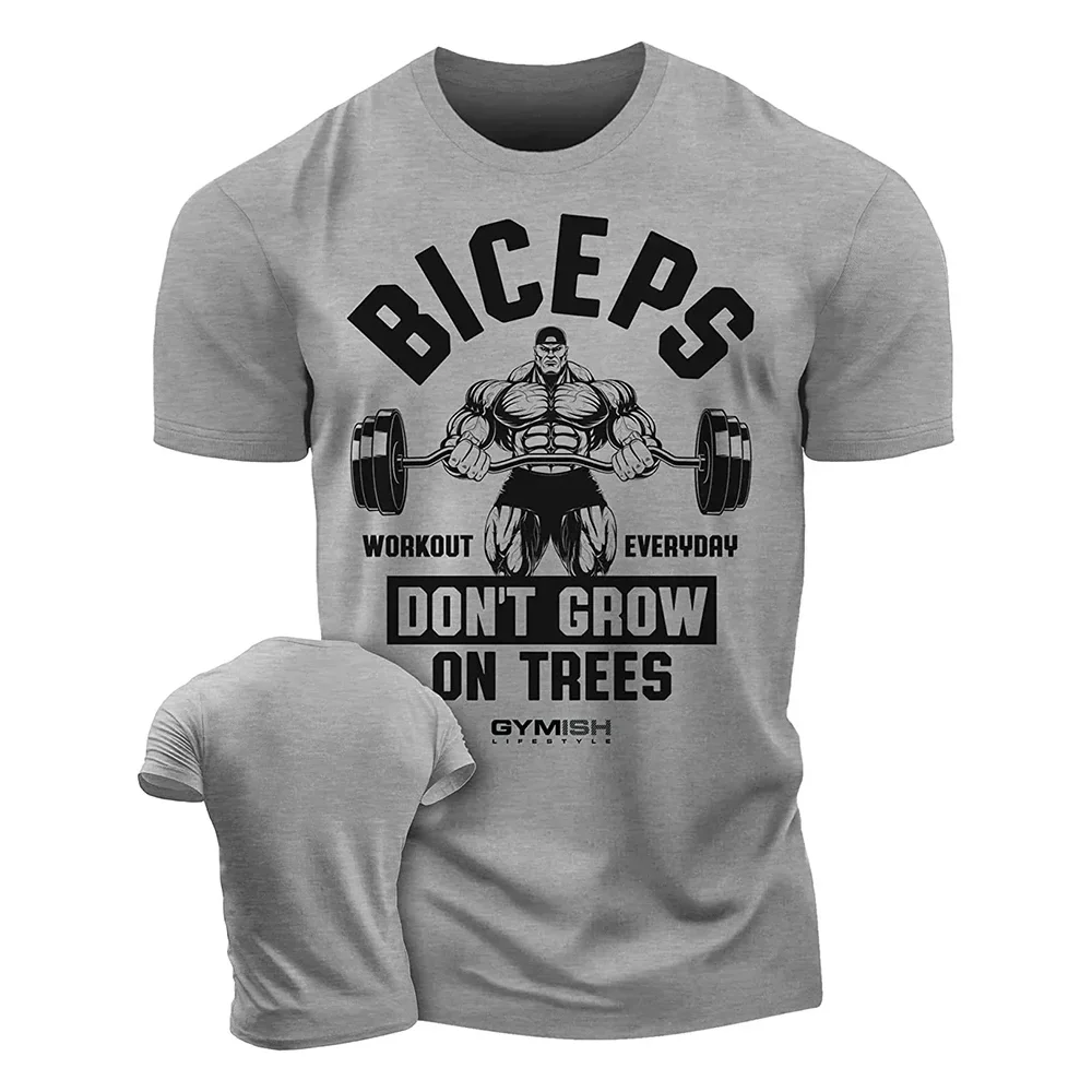 Summer New Men\'s T-shirt 3D Print Fun Fitness Muscle Men\'s Plus Size Round Neck Top Comfortable Casual Sports Short Sleeves