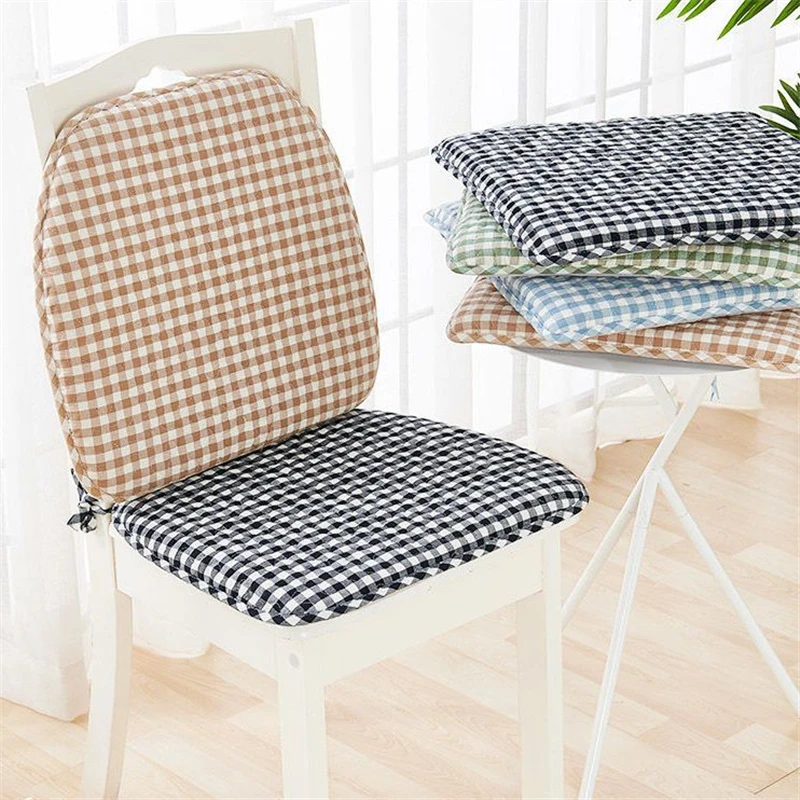 Simple Plain Color Home Cushion Horseshoe Shaped Living Room Dining Chair Anti Slip Mat Square Office Sedentary Soft Stool Pad