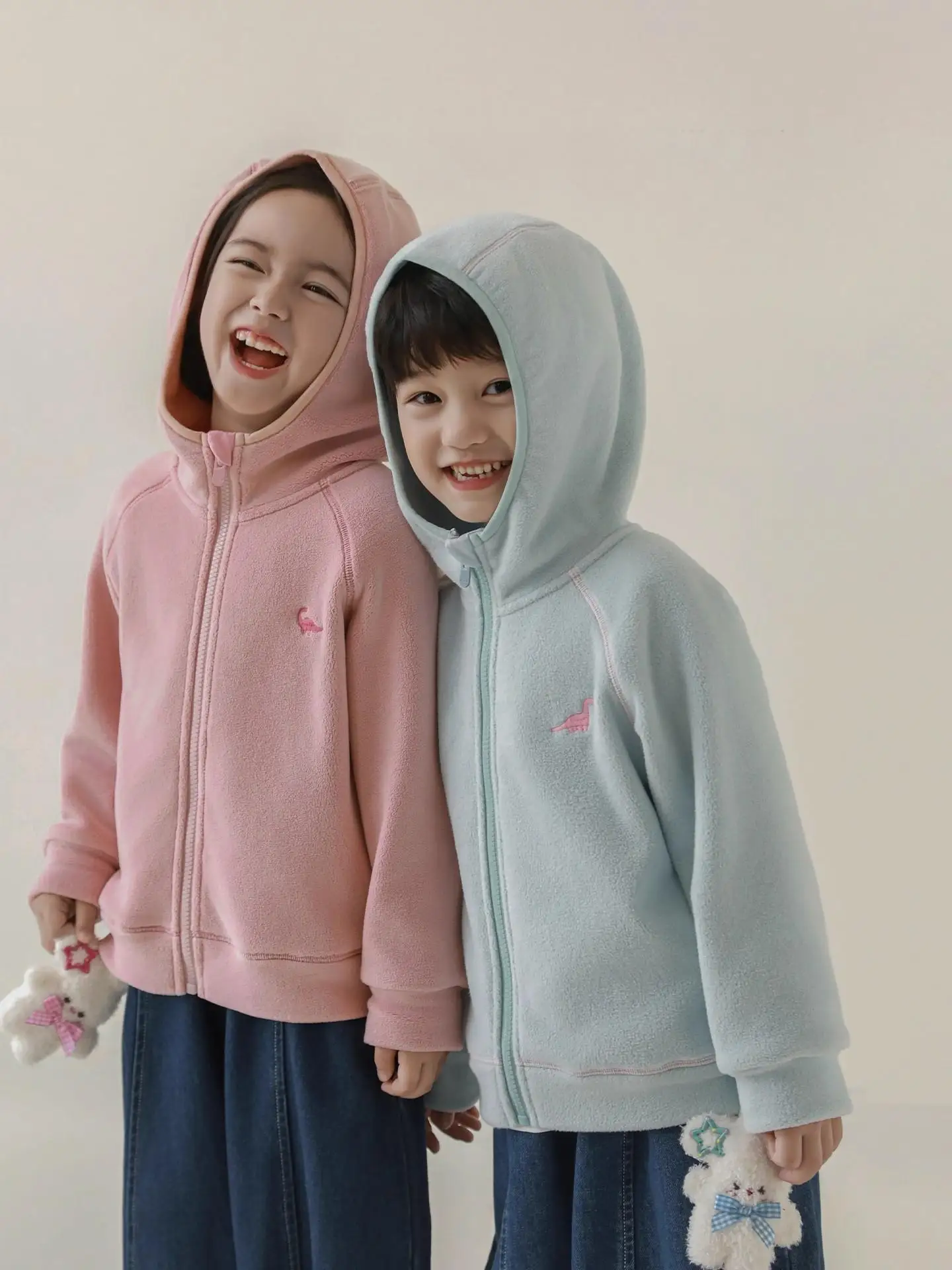 Christmas Girls Color Block Fleece Coat Seamless Thermal Windproof Gift 2025 Winter 1-7 Years
