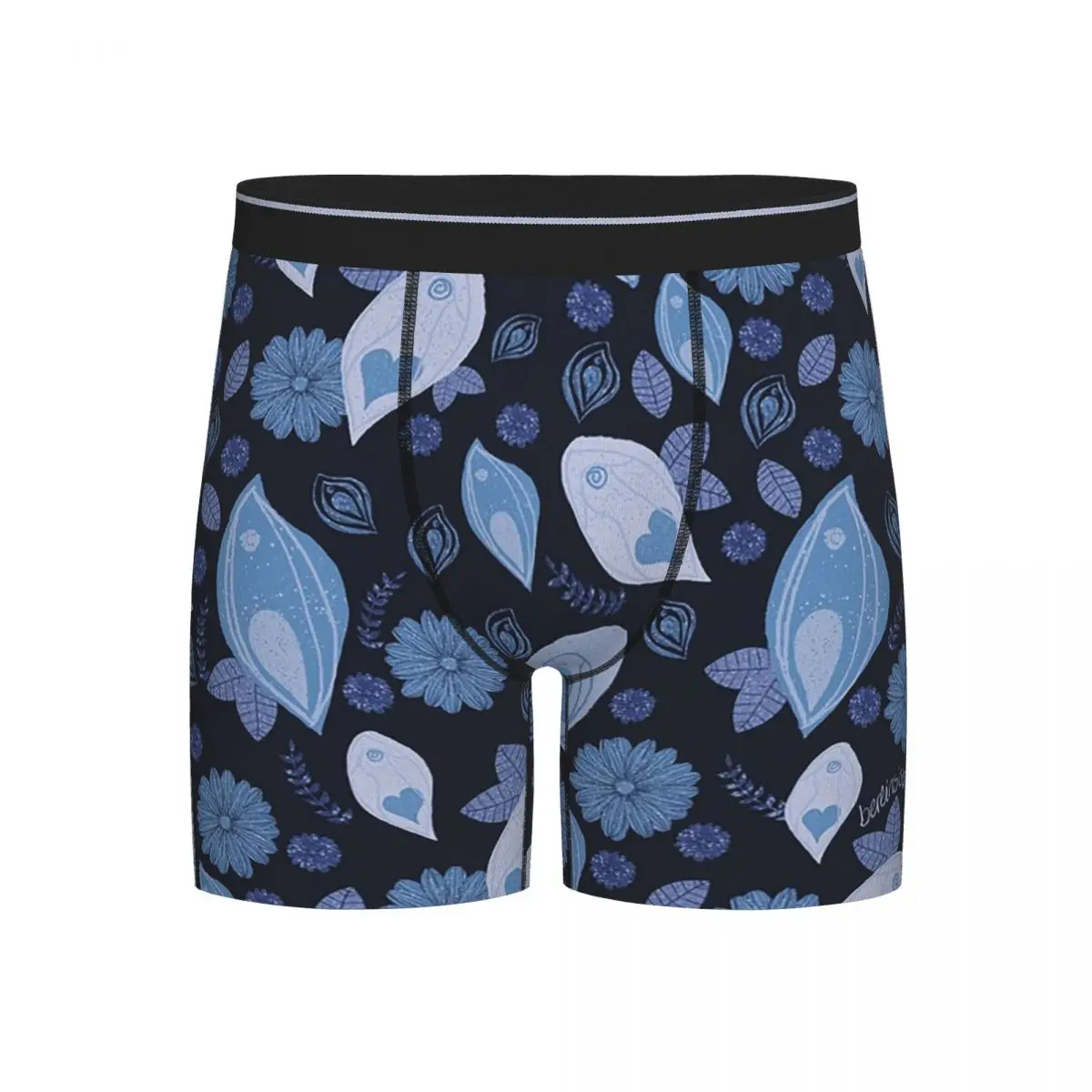 

Long Boxer Underpants Shorts Blue Vulva Flower Pattern Panties Men Comfortable Underwear for Homme Man Boyfriend Gifts