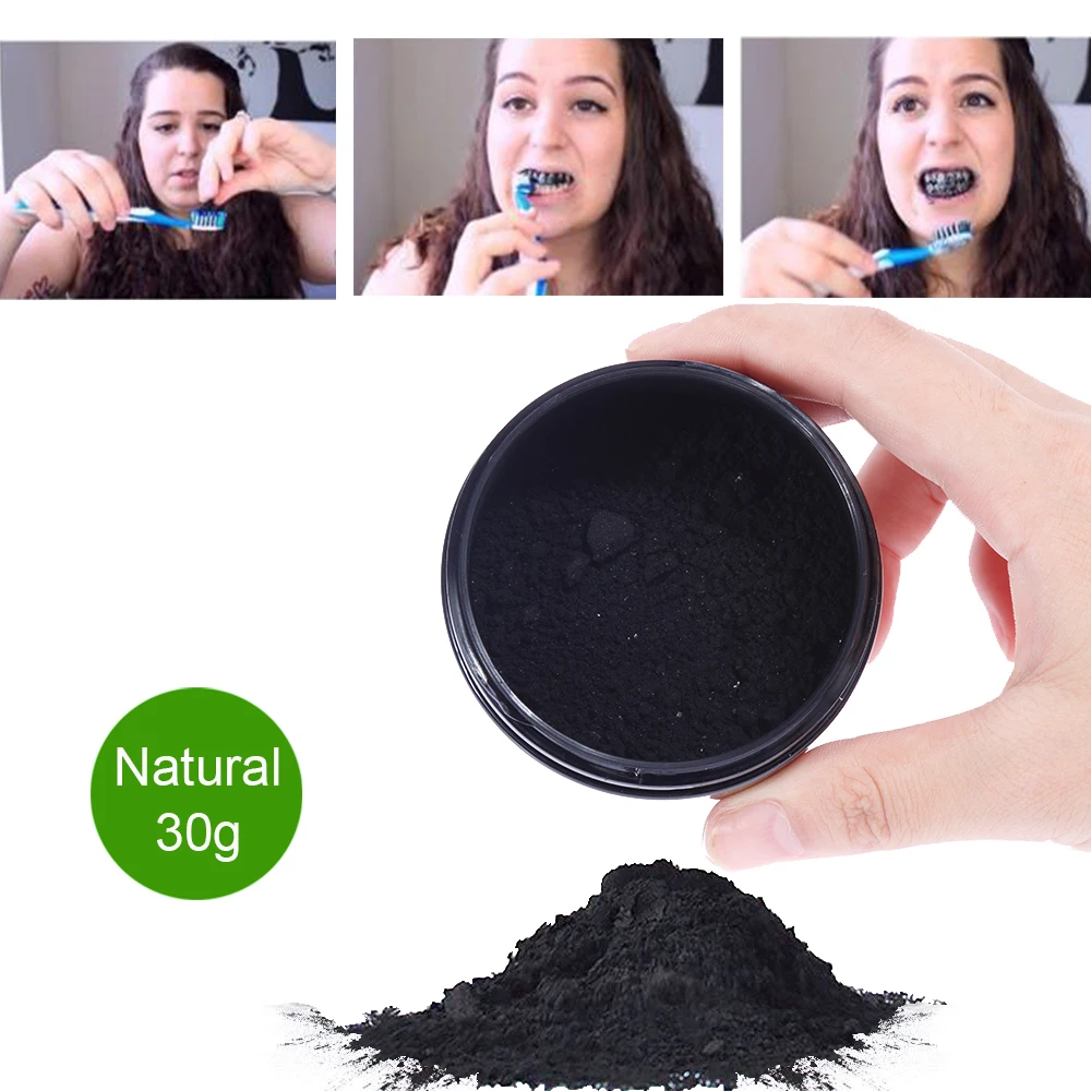 1 Bottle Teeth Whitening Powder Charcoal Natural Activated Charcoal Dental Whitener Powder Oral Hygiene Whitening Kit Oral Care