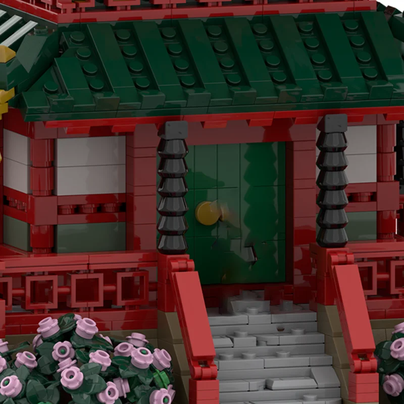 3827 個 MOC カスタムモジュラー 'サムライ寺院建築ビルディングブロックモデルアセンブリ子供フェスティバルギフト
