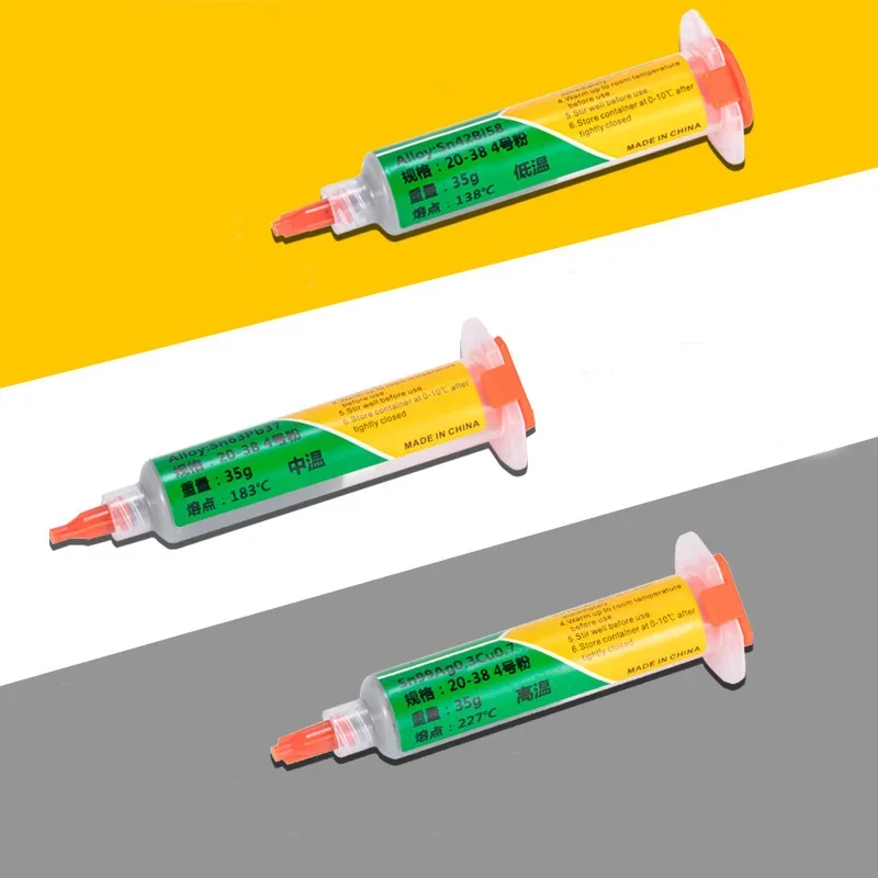 

1Pcs Low Temperature Solder Paste Flux Sn42Bi58 Sn63Pb37 Repair Type Needle Cylinder Welding Paste Lead-free Syringe Rework Tool