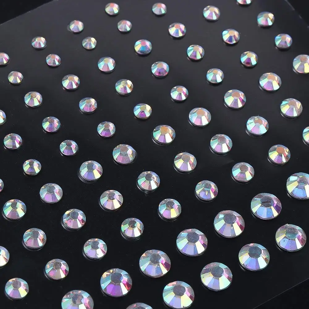 كريستال 3D مسمار الفن الديكور حزب مهرجان ماكياج الديكور حجر الراين ملصقات مجوهرات ملصقات الوجه الجسم الماس الملون #3