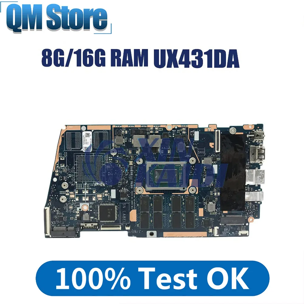 Notebook Mainboard For ASUS FOR ZenBook UX431DA UX431 UX431D Laptop Motherboard R5-3500 R7-3700 8G 16G RAM 100% Test OK