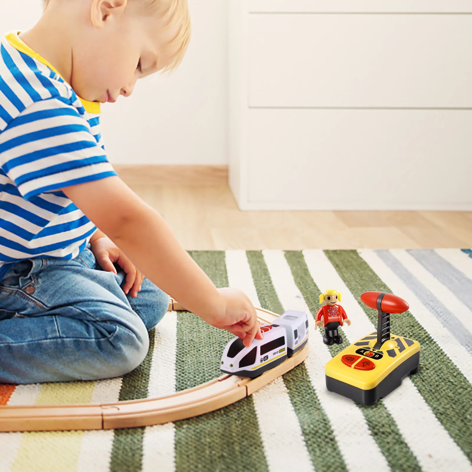 Modelo de tren de emulación, motor de juguete eléctrico para niños, juego Rc para niños pequeños, Compatible con juguetes ferroviarios BRIO