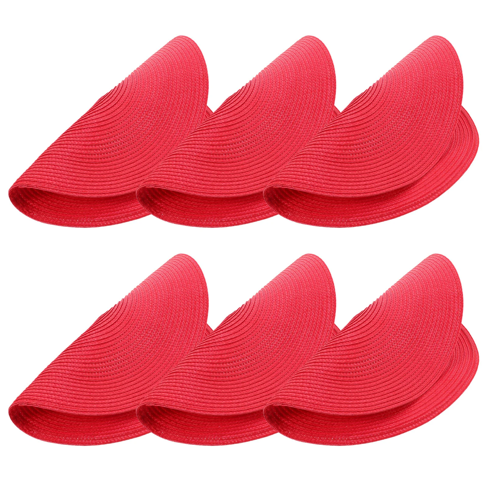 

6Pcs Round Woven Placemats Braided Heat Resistant Table Mats Dining Home Party Family Gatherings Round Placemats