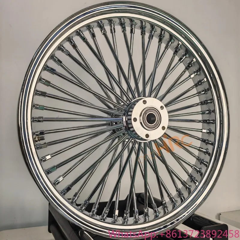 

Rim Set Motorcycle Spoke 16 18 19 20 21 23 Inch 40 48 60 80 Spoke SILVER Chrome ABS Tubeless Motorcycle Wheel for Harley