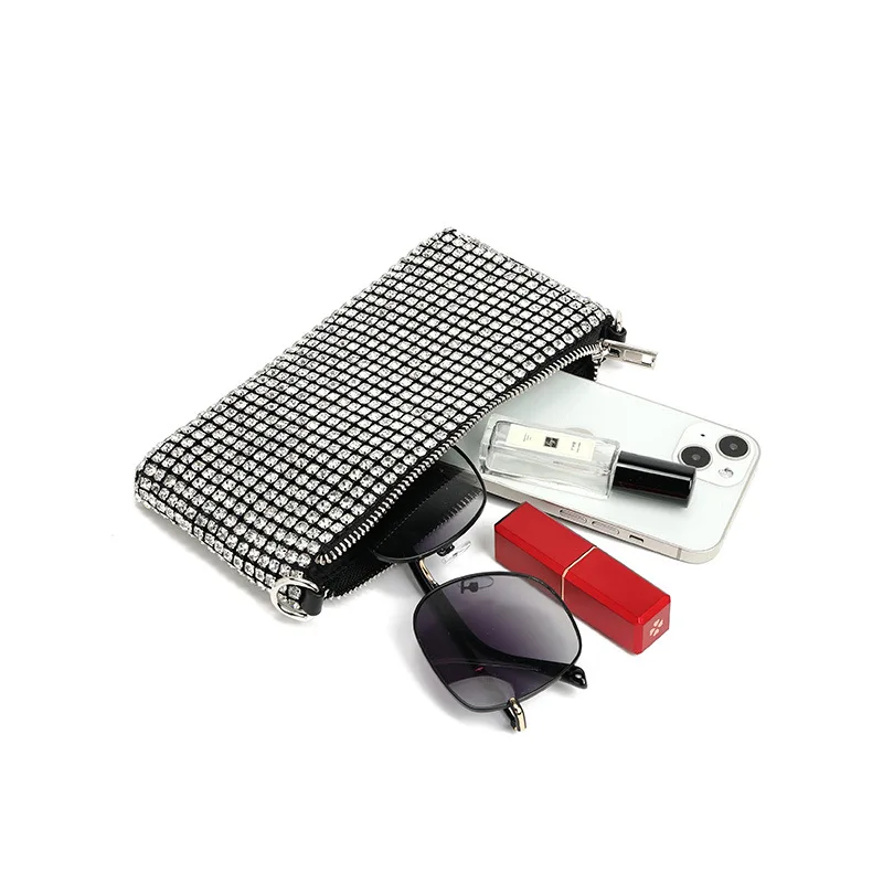 Diamond-encrusted Mobile Phone Dinner Bag Spring Fashion Chain Oblique Span Shoulder Small Square Bag Women Designer Luxury Bags