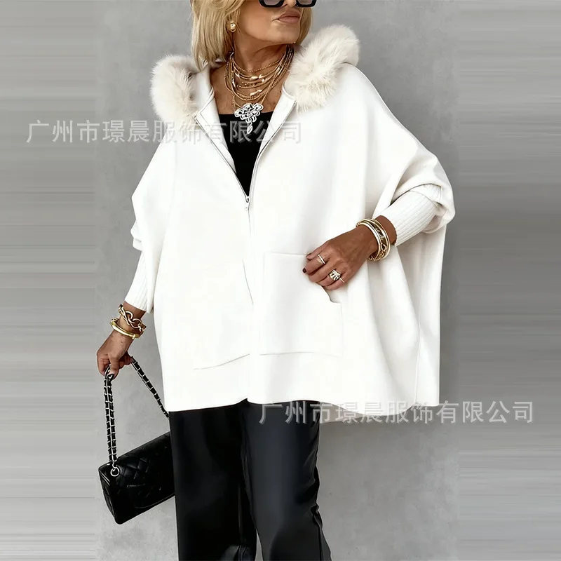 Women Fashion Cardigan Hooded Jacket Women Zipper Short Knitwear Female Spring Autumn Hooded Jacket Casual High Street Jacket