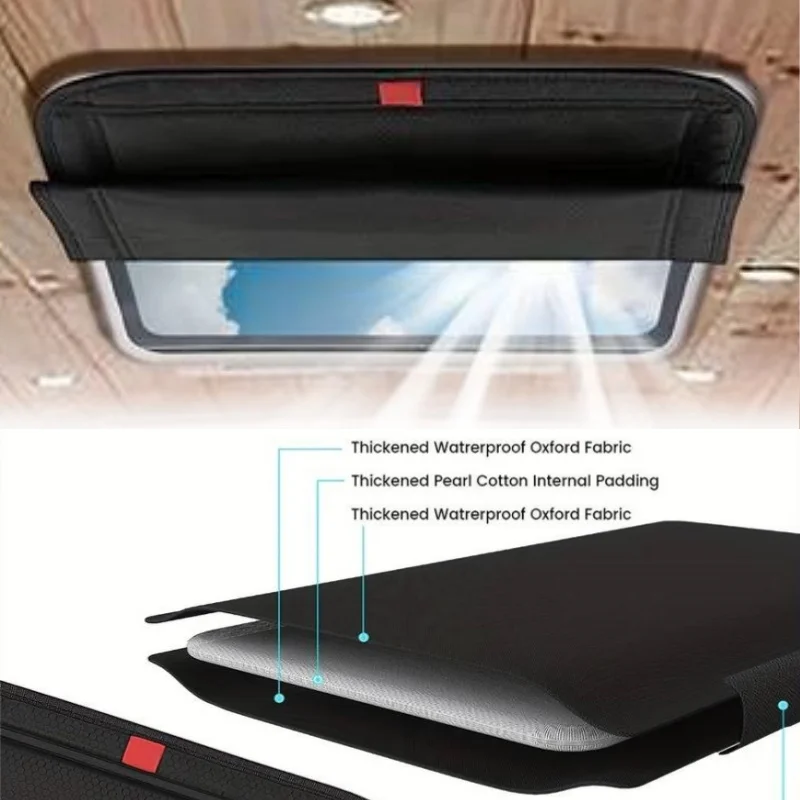 RV Sunroof Sunshade Pad Foldable Waterproof Oxford Fabric RV Roof Window Skylight  Sun Shade Insulator Cover Interior Parts