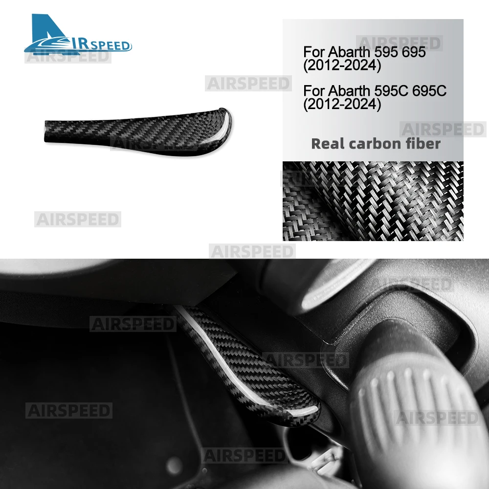 

Real Dry Carbon Fiber Sticker For Abarth 595 695 595C 695C 2012 2013 2014 2015 2016 -2024 Car Steering Wheel Adjustment Lever