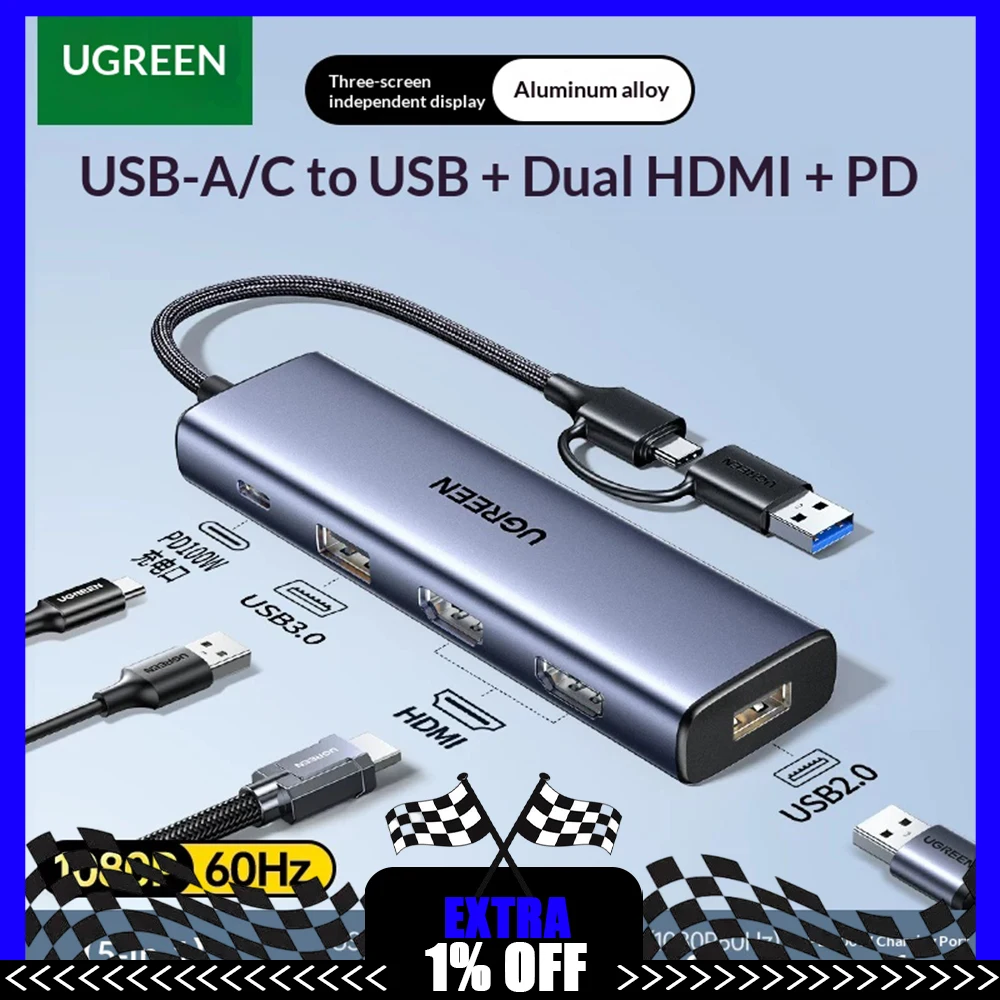 ugreen-expansion-dock-usb-typec-hdmi-suitable-for-charging-two-devices-simultaneously-for-macbook-pro-air-laptop