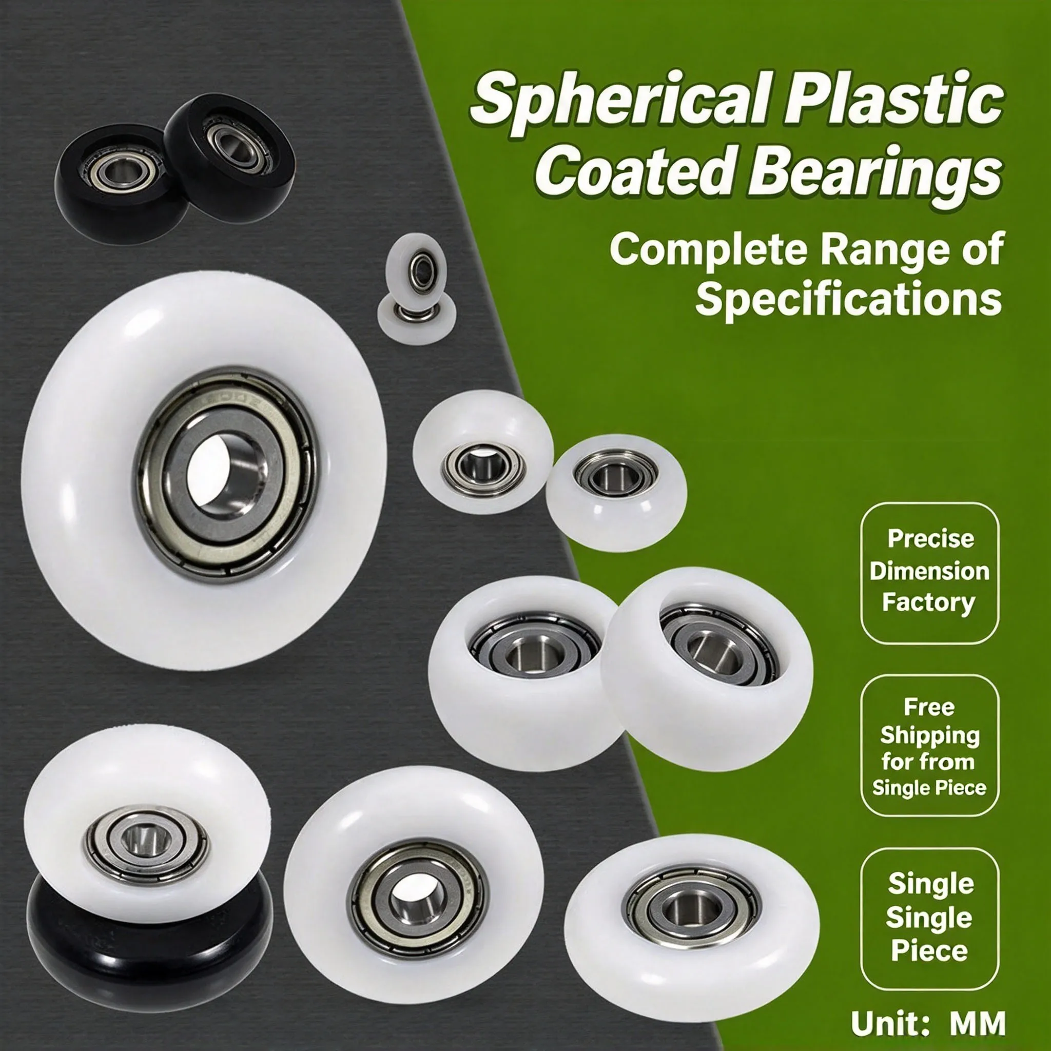Arc Plastic Coated Bearing Nylon Pulley BSR/BSTR/NLR 383/693/604/608/628/684/685/688/6000/6200 Series High Load Guide Roller