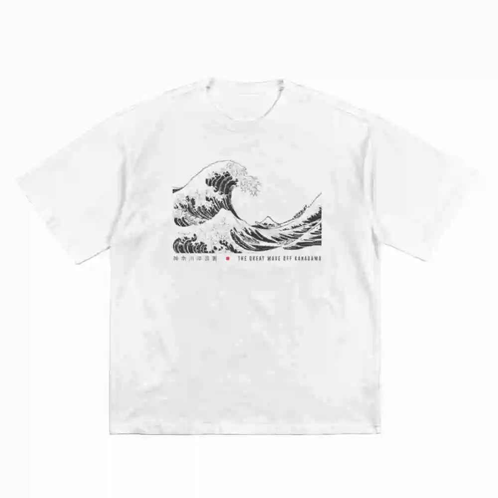 The Great Wave Off Kanagawa Vintage Hokusai Ukiyo E Short Sleeve Tee 100% Cotton T-Shirt