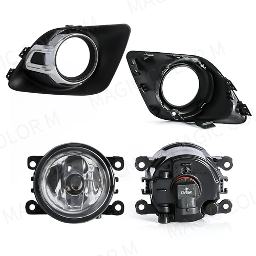 Imagen 2 del producto Para Mitsubishi ASX 2011 2012 2013 luz antiniebla LED faros cubierta halógena marco de capó bisel impermeable accesorios de coche 12V