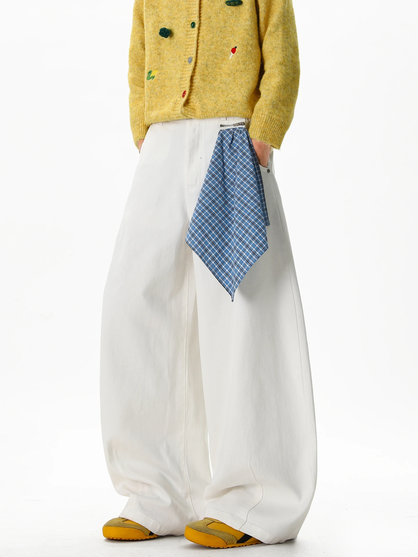 

Detachable Wide Leg Workwear Pants Men's Trendy American Loose Fit Casual Trousers with Knife Pattern for Youth Spring Wear